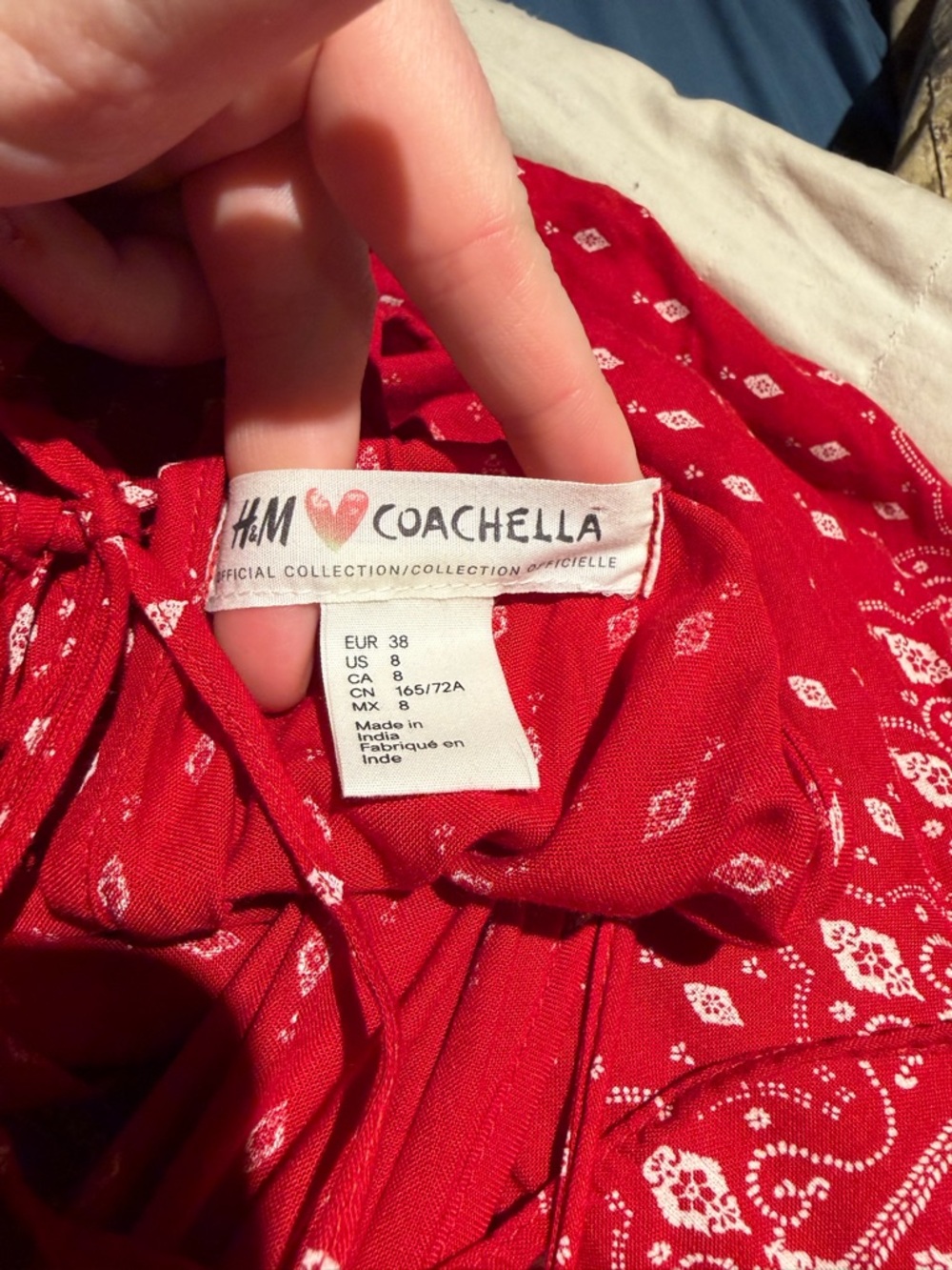 H&M Red Patterned Halter Romper - Picture 3 of 3